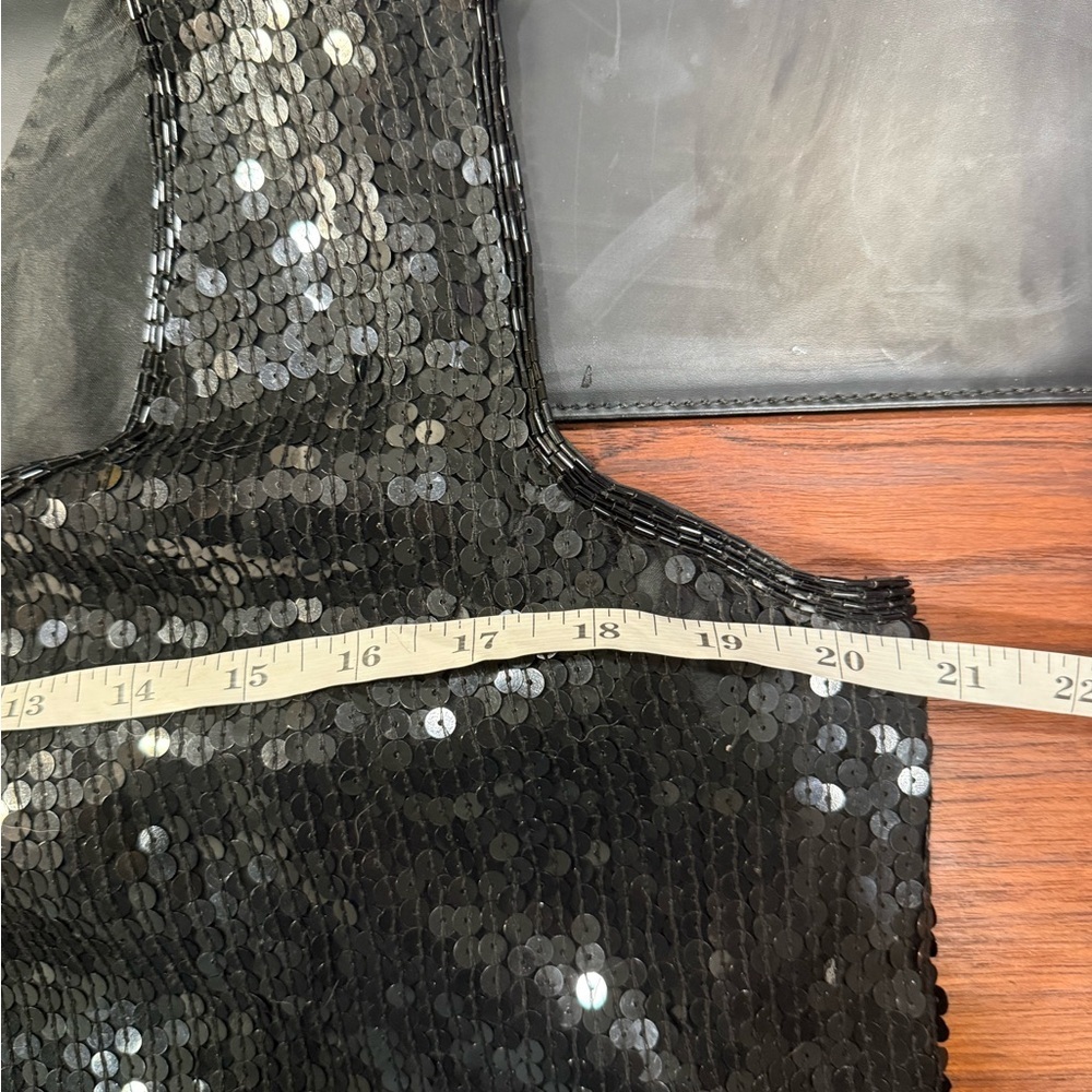 🔻Vintage Victoria Holley Black Sequin Silk Top – Size L - Picture 8 of 11